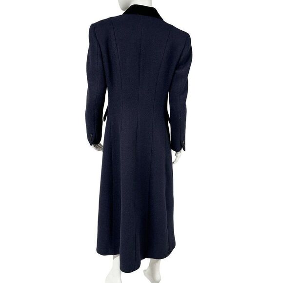 Womens Vintage Brooks Brothers Tailored Long Wool Overcoat Navy - Picture 5 of 10